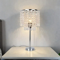 Lampe en verre cristal de luxe 110-120V LED avec perles acryliques, éclairage personnalisé, lumière d'ambiance pour chambre à coucher, lampe de nuit, lampe de salon