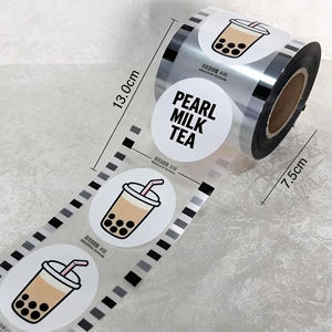 Film d'étanchéité pour gobelet à thé au lait en plastique facile à décoller personnalisé, rouleau de film plastique, impression de film plastique, film d'étanchéité pour gobelet pour gobelets en plastique Boba de 95 95 98 mm - Product Image 3