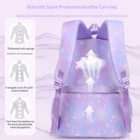 Cartable primaire pour filles sac à dos enfants élèves sacs d'école imperméables avec fermeture à glissière et doublure en polyester