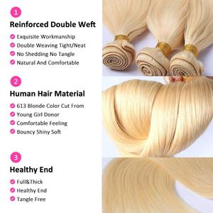 cheveux vierges 613, <span class=keywords><strong>tissage</strong></span> en lot, cheveux humains vierges crus, <span class=keywords><strong>blond</strong></span>, vente en gros - Product Image 4