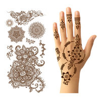 Pochoirs personnalisés marron blancs autocollants imperméables de tatouage au henné pour les mains et les ongles