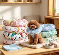Soft Polyester Padded Elizabethan Collar for Cats & Dogs-Cartoon Design Protective Avoid Licking Wounds