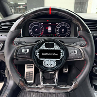Volant en carbone forgé sur mesure avec marqueur central rouge pour Volkswagen Golf 7 MK7 GTI R Polo Tiguan Touareg Teramont Passat