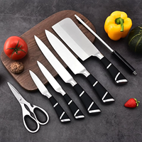 Ensemble de couteaux de cuisine spéciaux à bon prix avec poignées en ABS Construction métallique Lames en acier inoxydable Conception ambidextre écologique