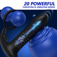 Vibrateur anal vibrant à poussée, masseur de prostate, anneau pénien, plug anal, anneau de retardement de l'éjaculation, jouets sexuels masculins pour hommes