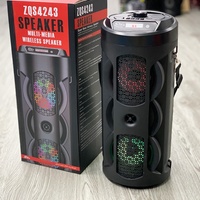 Altavoz Bluetooth Portátil ZQS4243, Altavoz Doble de 4 Pulgadas, Altavoz Cuadrado Pequeño para Baile, LED RGB, 100W, Radio Inalámbrica para Interiores y Exteriores