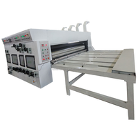 Mesin Cetak Flexo 2 Warna Tipe Rantai Kecepatan Tinggi dengan Slotter dan Die Cutter untuk Pembuatan Kotak Karton Bergelombang