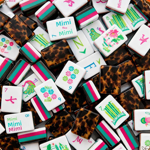 Elegante Juego <span class=keywords><strong>de</strong></span> Fichas <span class=keywords><strong>de</strong></span> Mahjong con Estampado <span class=keywords><strong>de</strong></span> Leopardo, Diseño Floral Colorido, Acrílico <span class=keywords><strong>de</strong></span> 4 Capas, Mahjong Americano <span class=keywords><strong>para</strong></span> Noches Familiares - Product Image 3
