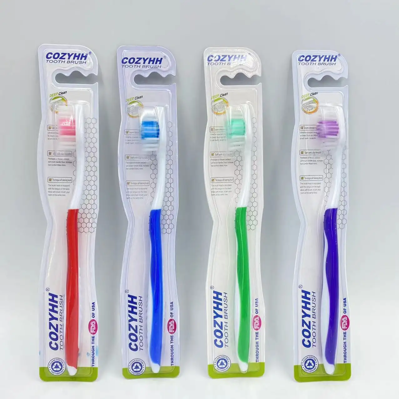 高品質大人用歯ブラシカスタムロゴ印刷旅行家庭用ソフト歯ブラシ