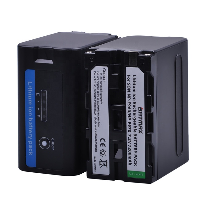 Batmax High Capacity 7200mAh NP-F970 F960 F970 NP-F960 Battery Akku With LED Power Indicators for Sony Camcorder NPF970 NPF960