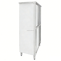 Armoire de rangement robuste en acier inoxydable à 4 niveaux, armoire de cuisine autonome pour restaurant, hôtel, cantine