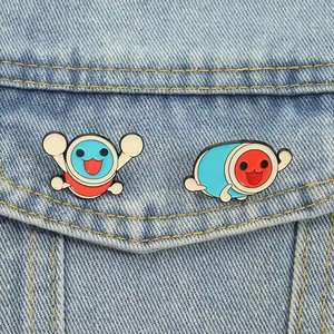 Pin de Esmalte de Taiko Drum Master, Aleación de Zinc con Recubrimiento de Níquel Negro, Personaje del Juego de Música Rítmica Wada <span class=keywords><strong>Don</strong></span>, Joyería para Gamers, Regalos - Product Image 1