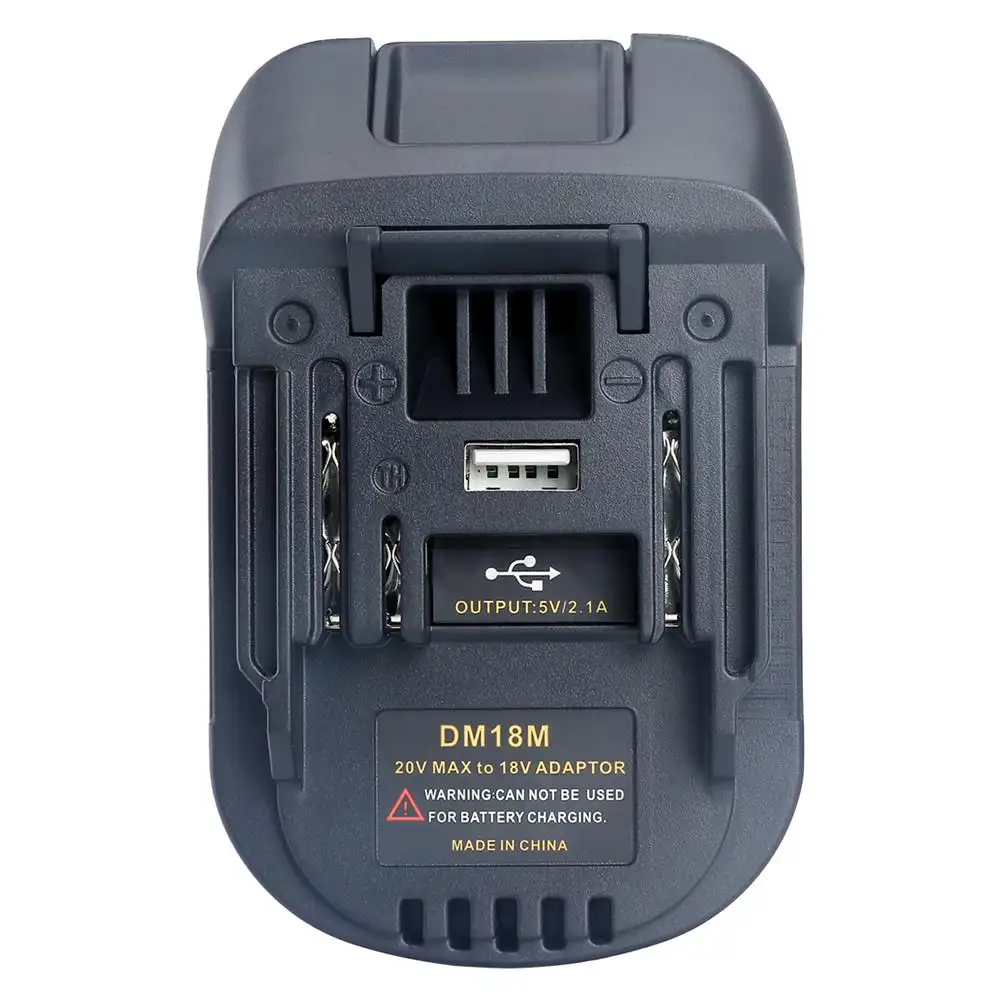 DM18M adapter charger convert for Milwaukees and Dewalts 20V lithium battery to Makitas 18V lithium battery BL1830