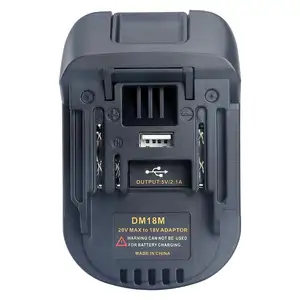 Cargador adaptador DM18M para Milwaukees y Dewalts, batería de litio de 20V a batería de litio Makitas de 18V BL1830