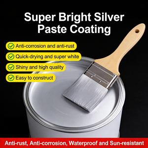 Silver Powder Paint Anti-rust Paint Silver Paint Metal Paint Water-based Silver <b>Paste</b> Enamel for Steel Structures Railings - Product Image 3