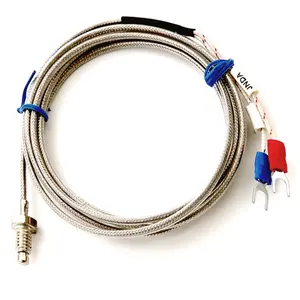 K tipi termokupl 0-400C yüksek sıcaklık kontrol cihazı sensörü paslanmaz örgü M6 vida Probe termokupl için şömine