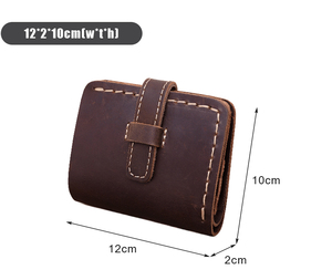Porte-cartes en <span class=keywords><strong>cuir</strong></span> pleine fleur véritable fait main, style vintage, en <span class=keywords><strong>cuir</strong></span> de vachette Crazy Horse, pour <span class=keywords><strong>homme</strong></span> - Product Image 5