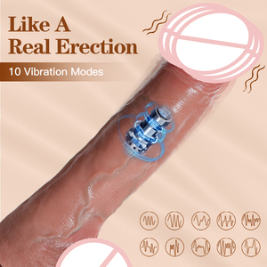 Dildo vibrant et chauffant brun de 10,23 pouces pour masturbation féminine, grand et épais, jouet de masturbation pour adultes - Product Image 2