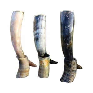 Cuerno vikingo para beber buey, Taza de cerámica pulida Natural con soporte para cerveza, vino, whisky, café, Falak, exportación mundial - Product Image 1