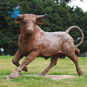 Estatua de Toro de Bronce Antiguo de Tamaño Real, Escultura Decorativa para Exteriores, Técnica Pulida, Diseño Moderno <span class=keywords><strong>en</strong></span> <span class=keywords><strong>Venta</strong></span> - Product Image 1