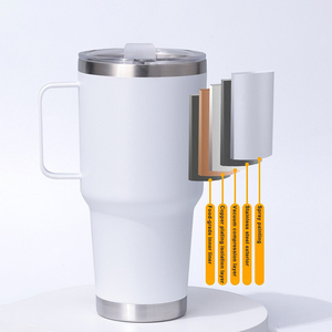 Premium 30oz Stainless Steel Travel Tumbler with Handle and Lid Double Wall Vacuum Insulated Reusable Coffee Cup Custom Logo for - Product Image 2