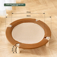 Lit rafraîchissant pour chat d'été, cadre en bois, tapis en nylon, nid pour animaux de compagnie toutes saisons pour plusieurs chats