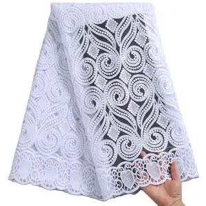 Saf beyaz Sequins tasarım afrika dantel kumaş nakış fransız dantel kumaş benzersiz süt ipek örgü kadın parti elbise 2252