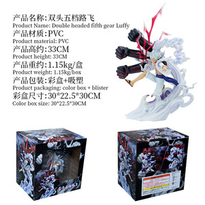 สำหรับหนึ่งชิ้นสีแดงของสะสม Nika Gear 5 3D อนิเมะพีวีซีของเล่นรูปลิง33ซม. D luffy Battle Ver - Product Image 5