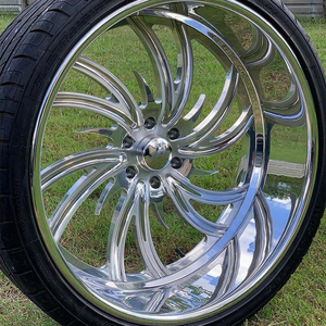 Jantes forgées en alliage 22 24 26 pouces 6x135 6x5.5 polies brossées transparentes exposées 6 pour Ford F150 Chevy Silverado - Product Image 2