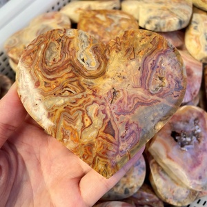 Cristales Curativos de Ágata Natural al por Mayor, <span class=keywords><strong>Corazones</strong></span> de Piedra Pulida de Primera Calidad para Decoración del Hogar y Feng Shui - Product Image 3