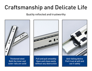 45mm 3-Fold Heavy Duty Ball Bearing <strong>Drawer</strong> <strong>Rails</strong> <strong>Soft</strong> <strong>Close</strong> Telescopic <strong>Slides</strong> for Cabinets Furniture Bedrooms Bathrooms Hotels - Product Image 6