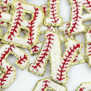 Cheap Custom Embroidered 7CM Glitter Edge <b>Baseball</b> Grain Chenille Letter Patches Applique - Product Image 6