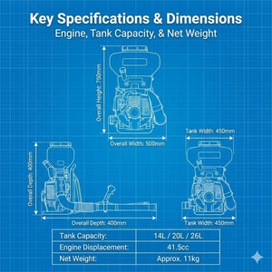เครื่องพ่นยาแบบสะพายหลัง 41.5 ซีซี <span class=keywords><strong>สำหรับ</strong></span>งานเกษตร ป้องกันพืชผล - Product Image 5