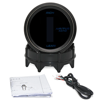 Jauge numérique de rapport air-carburant 52 mm 20:1~10:1, capteur d'oxygène O2 à bande étroite, compteur AFR compatible avec les moteurs 12V, support de jauge pour voiture