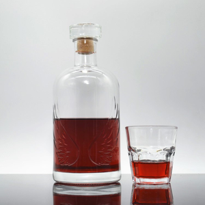 Botella de alcohol de vidrio con tapa personalizada, 750ml, 1000ml, 500ml, transparente, de alta capacidad, licor/xo/brandy, barata, venta al por mayor - Product Image 6