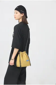 Bolsos de lona de estilo coreano, bolso escolar de viaje para estudiantes, bolsos de hombro con cordón duraderos para mujeres