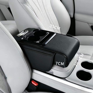 NUOVO Cuscino <span class=keywords><strong>Bracciolo</strong></span> <span class=keywords><strong>Auto</strong></span> Multifunzionale in Pelle con Ricarica USB-C, Nero, Scatola Portaoggetti <span class=keywords><strong>Universale</strong></span> per Console <span class=keywords><strong>Auto</strong></span> - Product Image 6