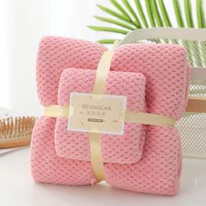 Juego de Toallas de Baño y Cara de Terciopelo de Coral de Alta Calidad I-0674, Suaves y Absorbentes, Tejidas, Venta al por Mayor de Fábrica - Product Image 4