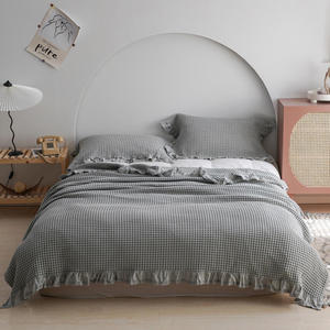 Cheap Wholesale Brand New Super Soft Plush 100% Cotton Waffle Checker Throw <strong>Heavy</strong> <strong>Blanket</strong> - Product Image 6