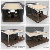 Auvent de jardin automatique rétractable en alliage d'aluminium, imperméable, en PVC, électrique, de haute qualité et durable