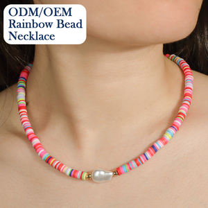 Kalung manik-manik pelangi warna-warni dapat disesuaikan Bohemian yang dapat disesuaikan untuk wanita hadiah perhiasan mode pantai musim panas - Product Image 1