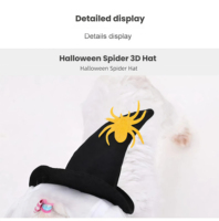 Halloween-Hundekostüm Kürbis-Geist-Hexenhut-Umhang Jack-O'-Lantern Lustiges Foto-Requisit Verstellbar für Kleine und Mittelgroße Hunde und Katzen
