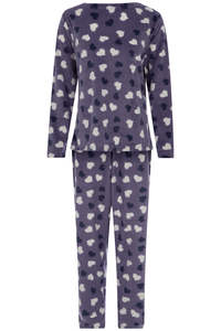 Pijamas de Felpa para Mujer, Estilo <span class=keywords><strong>Polar</strong></span>, Manga Larga, Estampado de Corazón, para Otoño y Primavera, Proveedor Directo de Fábrica - Product Image 4