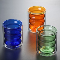 Tasse Matcha en verre à double paroi à la mode, tasse à thé en verre borosilicate isolée thermiquement, tasse matcha latte glacée