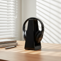Headset TV Shenzhen Dengan Transmitter 2.4G+BT Nirkabel, Headphone TV Waktu Kerja Panjang