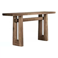 Console d'entrée moderne en bois massif, table noire minimaliste pour salon avec comptoir mural