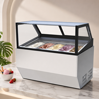 Mini vitrine congélateur pour crèmes glacées, vitrine congélateur commerciale pour crèmes glacées, armoire de service à crèmes glacées avec vitrine en verre pour magasins