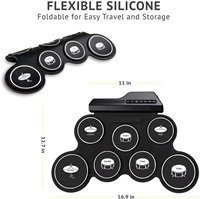 Kit de batterie électronique USB portable, pliable et enroulable, avec technologie sensible à la force, 9 kits de batterie intégrés et métronome