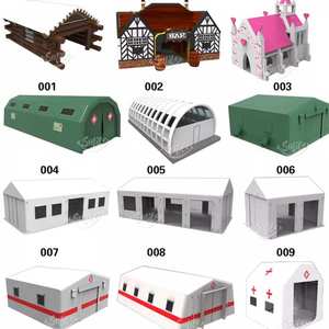 Tienda de campaña inflable para club nocturno, luz Led de 8x8 con techo de Cubo Doble, color negro - Product Image 2