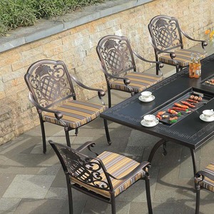 Hot Sale High Quality Modern Outdoor Dining <b>Table</b> Set Aluminum Frame for Courtyard Park Use <b>Balcony</b> Barbecue Leisure Furniture B - Product Image 3